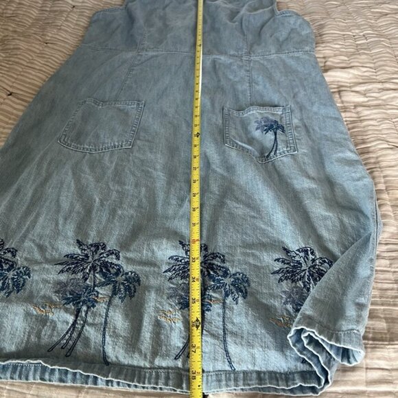 Vintage Liz Claiborne Denim Jumper Dress sz 16 Embroidery Cottage 90s Retro 80s - Picture 8 of 8